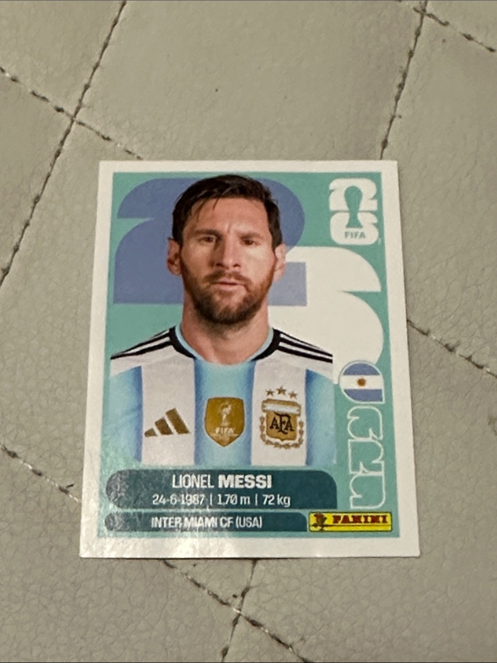 Panini Sticker - Light Blue & White Argentina Jersey